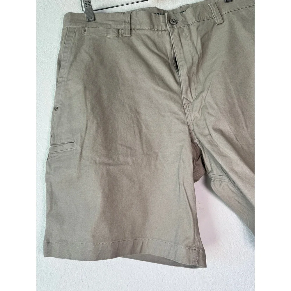 Duluth Trading Co Mens 38 Flex Ballroom Khakis Relaxed‎ Fit Shorts Khaki Tan